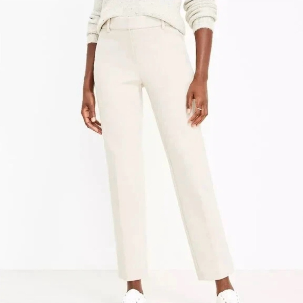 LOFT Women's Riviera Slim Pants in Heather sz 14 Doubleweave fabric